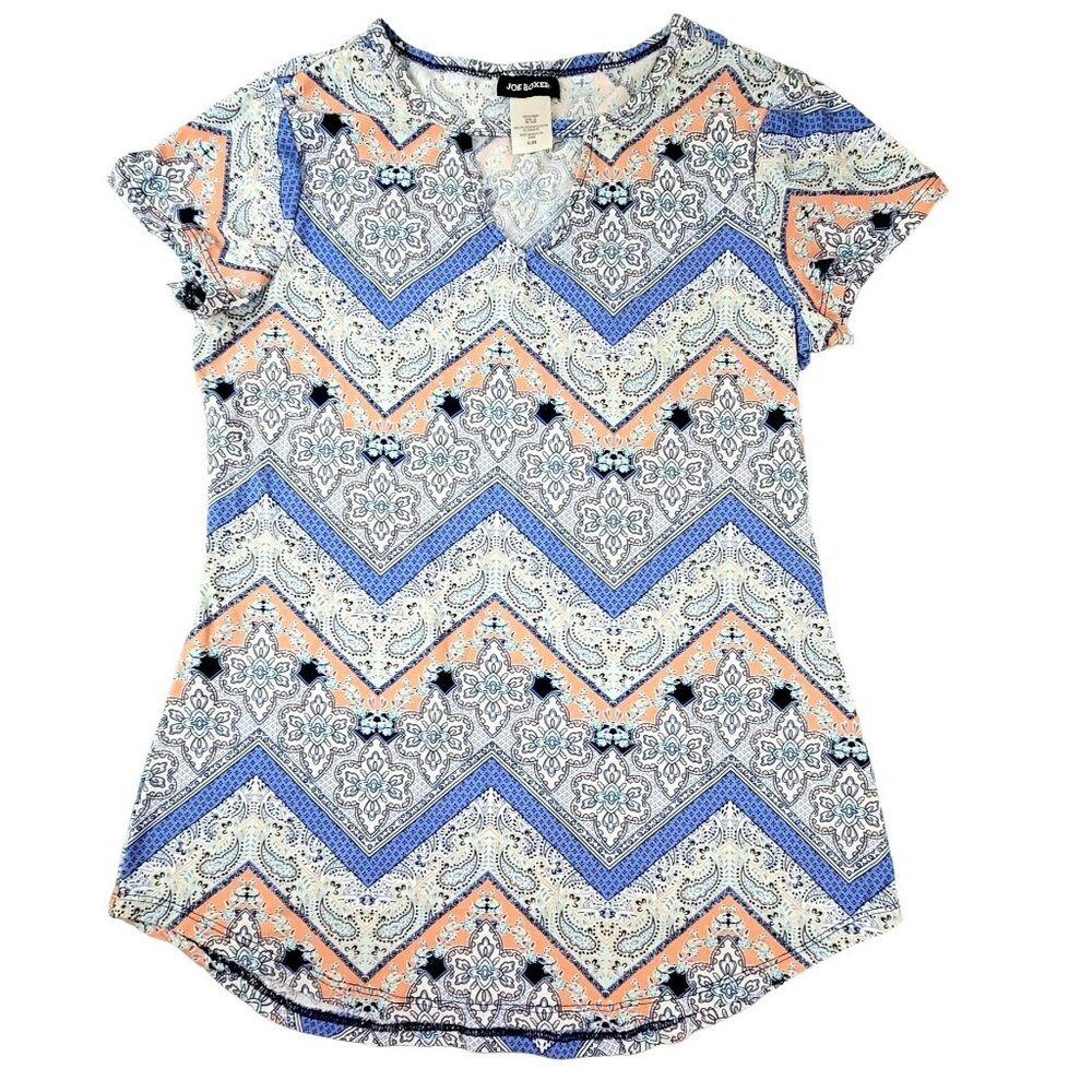 Joe Boxer Women's Knit Top for Suit or alone Size XL Blue and Peach JH1699125